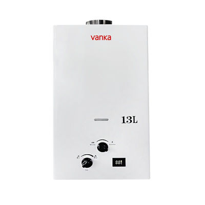 Podgrzewacz wody z gazem spalinowym o pojemności 13L z eleganckim czarnym wyświetlaczem i przyciskiem do nowoczesnych domów