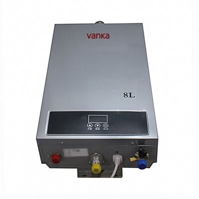 Przenośny gazowy podgrzewacz wody na propan 8L z termostatyczną regulacją, montowany na ścianie