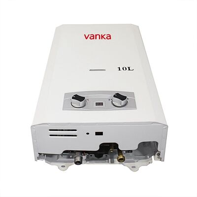 Bezcieniowy gazowy podgrzewacz wody 2kW zasilany gazem ziemnym – wysokowydajny model z odprowadzeniem spalin przez ścianę z urządzeniem zabezpieczającym