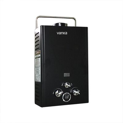 Czarny przenośny podgrzewacz wody bez zbiornika na LPG o pojemności 12L