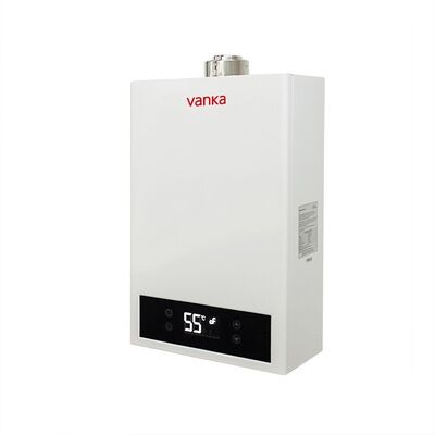 Wiszący na ścianie gazowy podgrzewacz wody typu z wymuszonym obiegiem powietrza do łazienki i kuchni, do użytku domowego, hotelowego, apartamentowego i komercyjnego